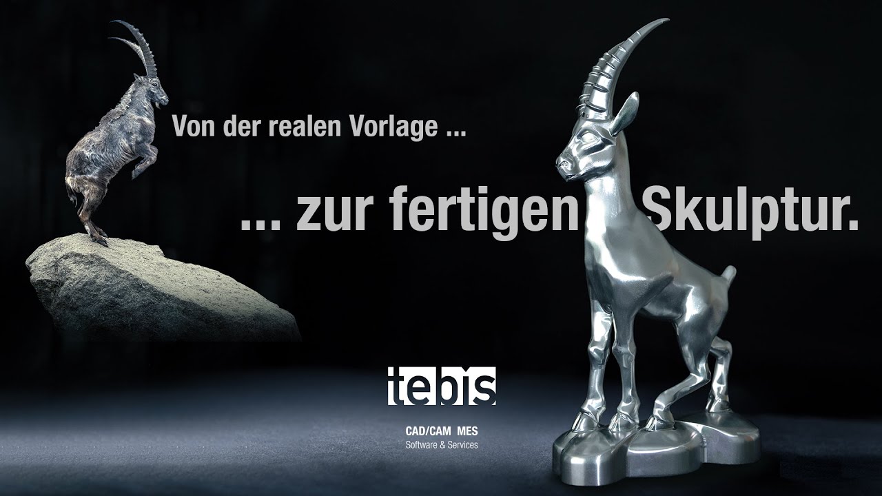Aus den Alpen in die Fräsmaschine: Durchgängig vom CAD-Modell bis zum gefrästen Steinbock mit Tebis