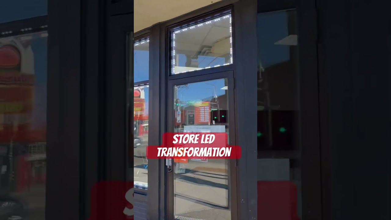 New customer store window LED lights transformation! #led #ledlights #fyp #shortvideo
