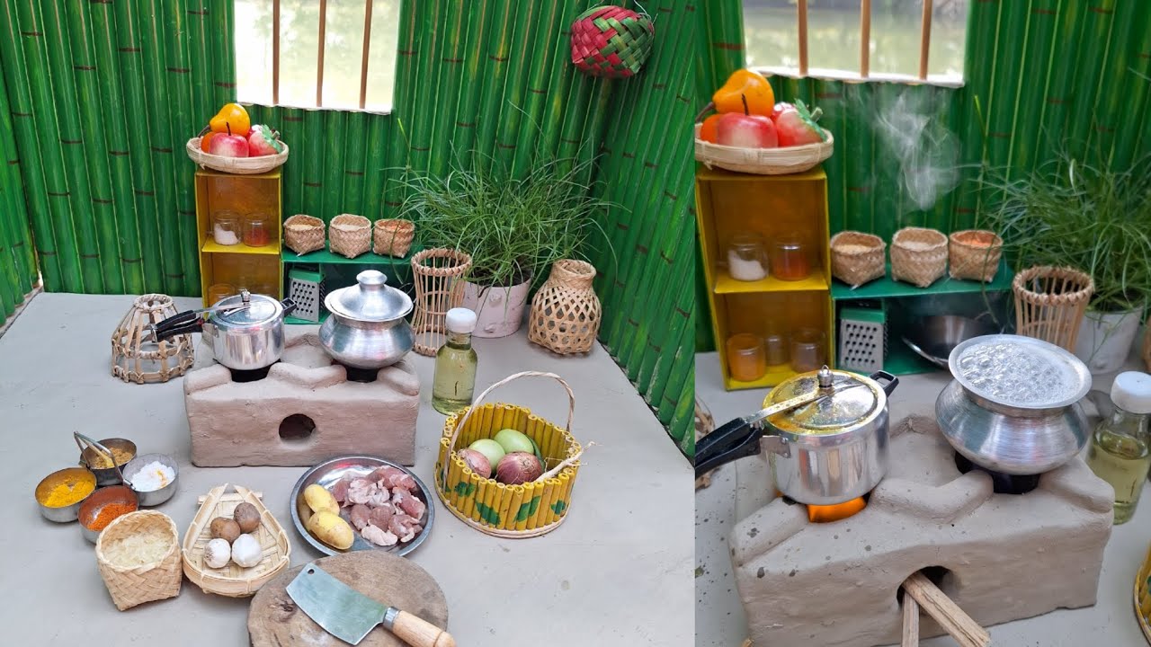 এত সুন্দর রান্নাঘর😱🥹মিনি প্রেসার কুকারে খাসির মাংস রান্না 😋mini kitchen vlog / 