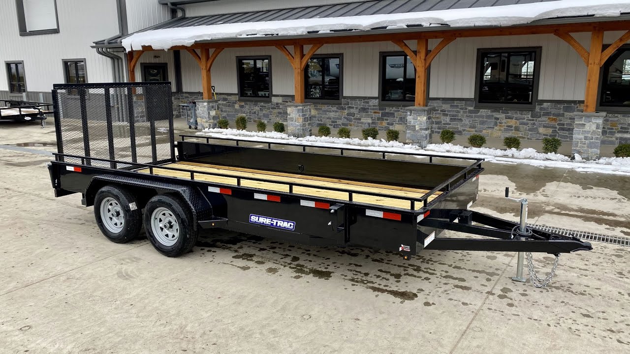 2021 Sure-Trac 7x16' Steel High Side Utility Trailer 7000# GVW