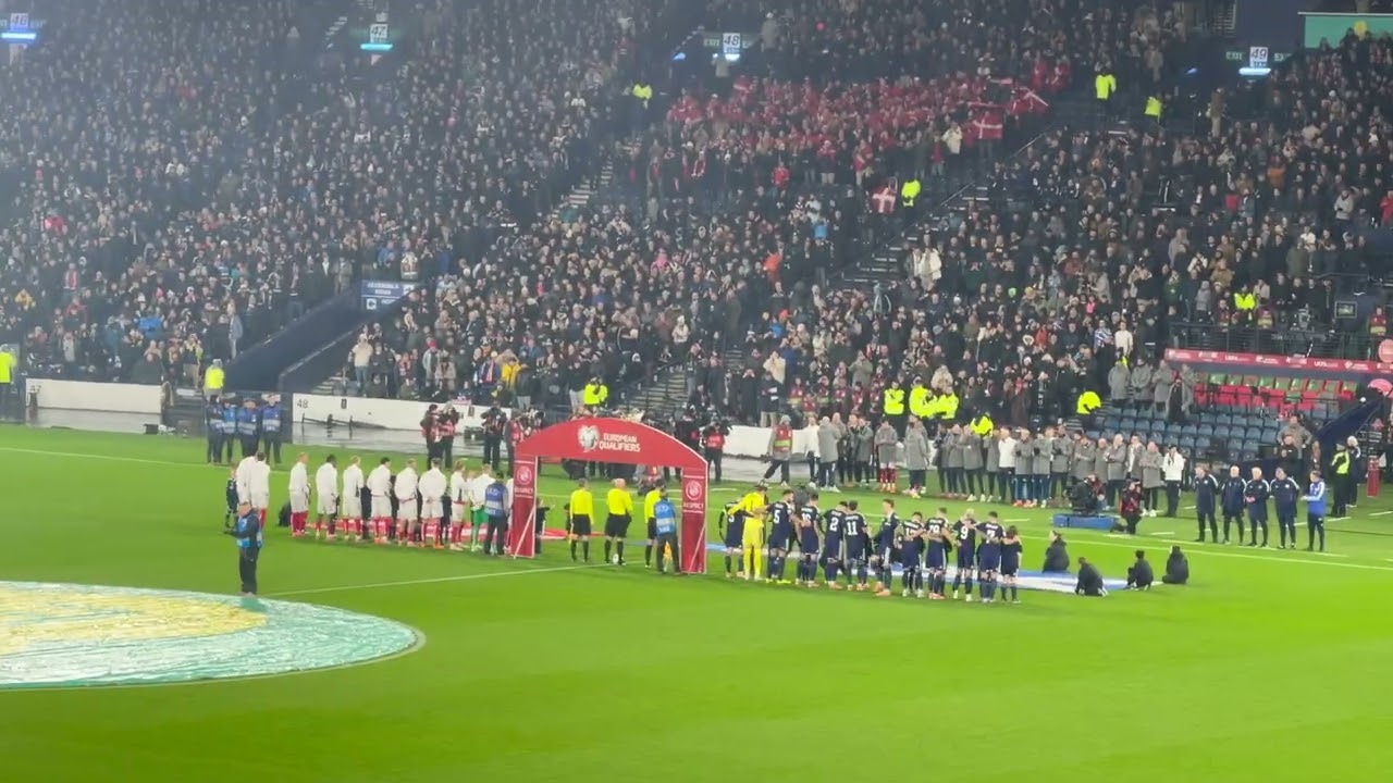 Scotland 4 v 2 Denmark -The National Anthems -Inspiring Flower of Scotland -World Cup 2026 Qualifier