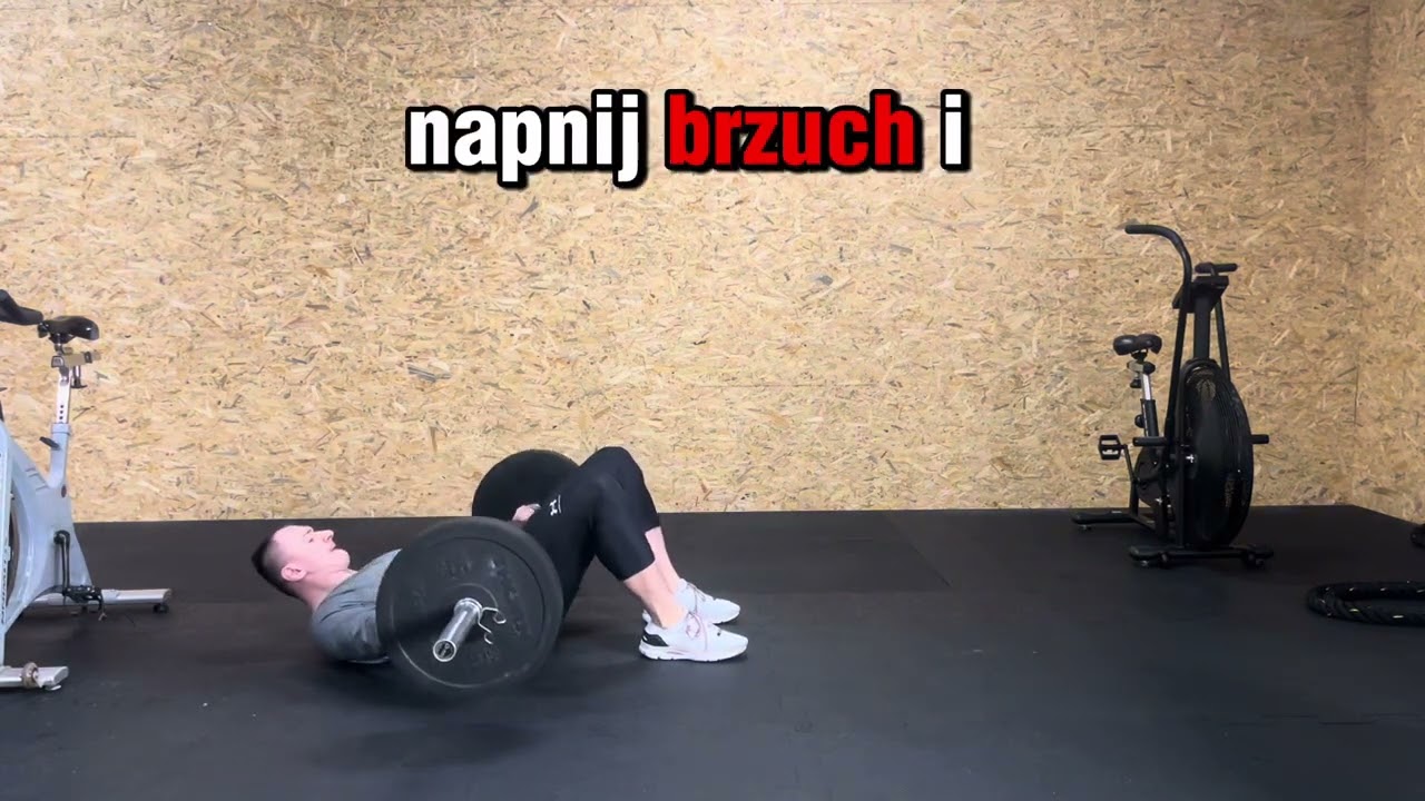 Mostki biodrowe z ziemi ze sztanga#BB glute bridges