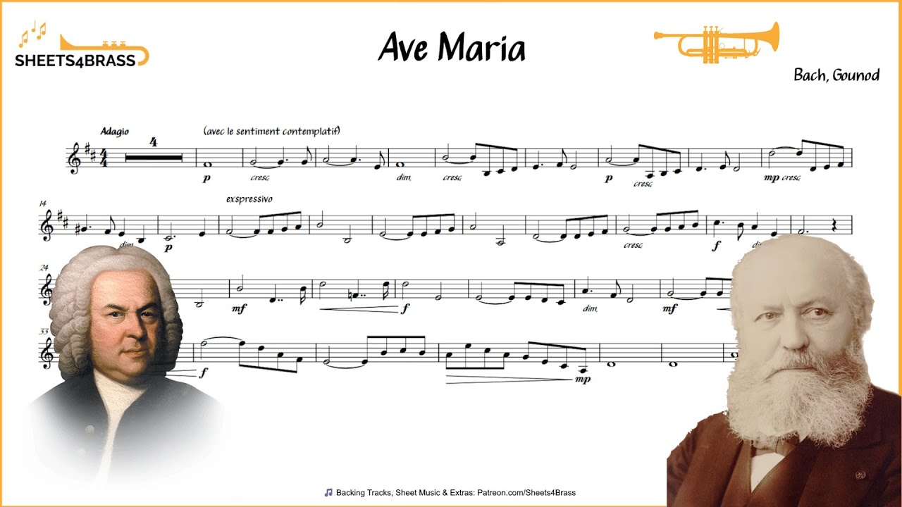 Ave Maria (Bach/Gounod) – Trumpet Solo with Sheet Music and Play Along