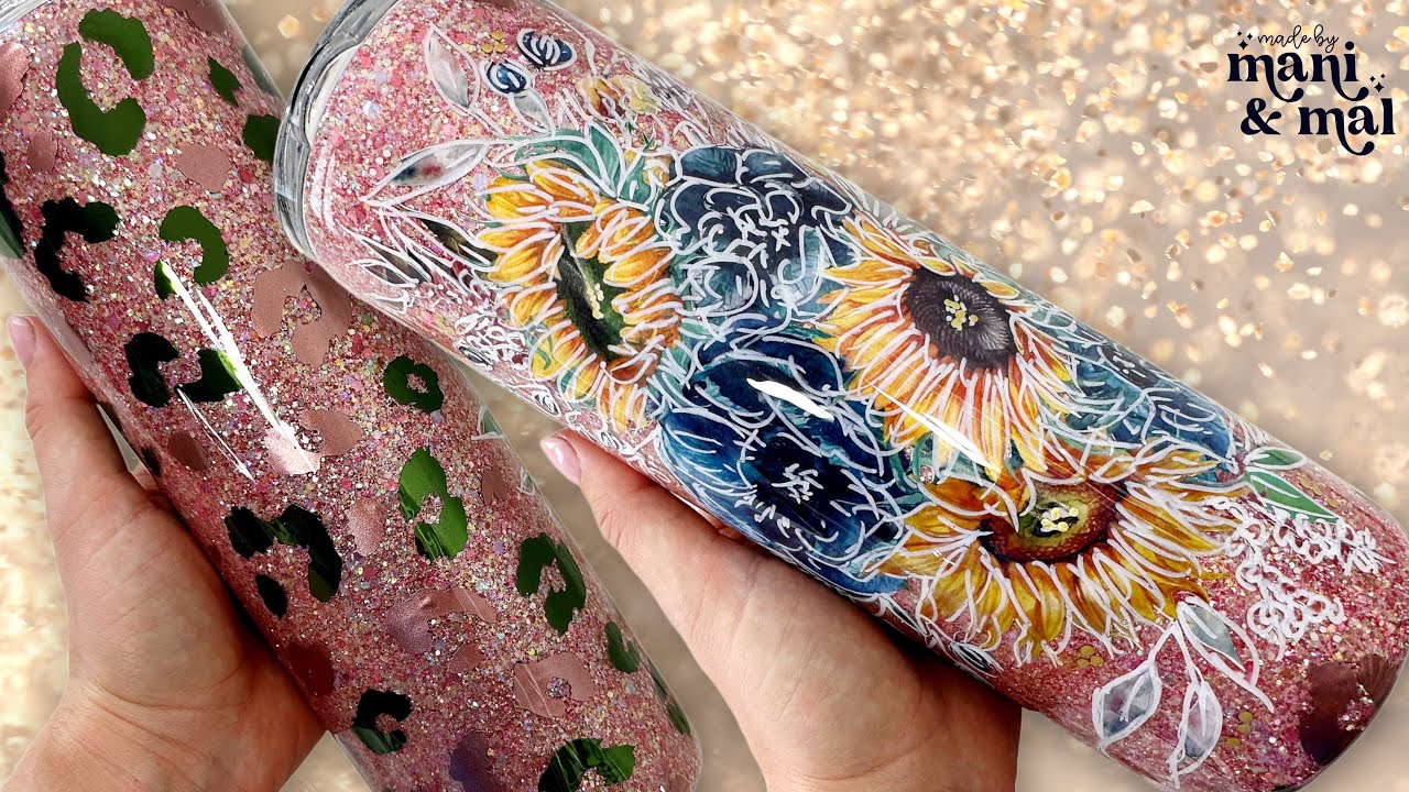 Floral & Leopard Print Glitter Tumbler Tutorial
