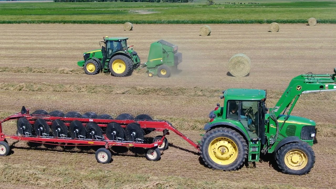 Raking and Baling Alfalfa in the Midwest