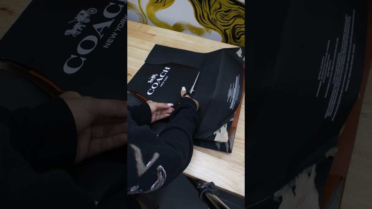 Upcycling a coach paper bag @coach #upcycledfashion #upcycled #bagdesign #coach #diy