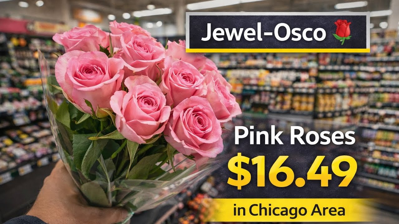 🇺🇸Pink Roses from Jewel-Osco 🌹 | Grocery Stop in Hoffman Estates | $16.49