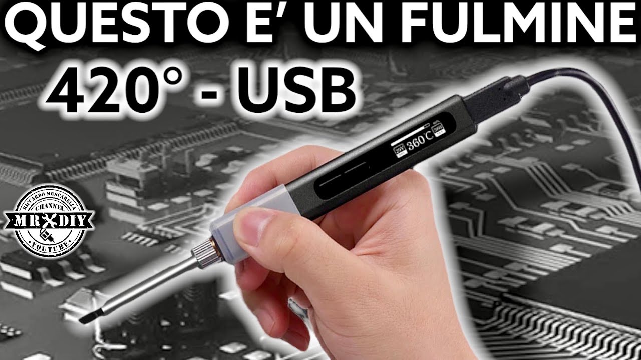 Piccolo veloce e potente saldatore per stagno USB. 420° alluminio Display GVDA 65W. fili elettrici