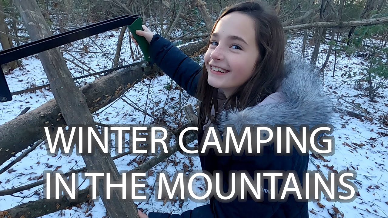 WINTER CAMPING IN THE MOUNTAINS - HOT TENT - DAD DAUGHTER TRIP