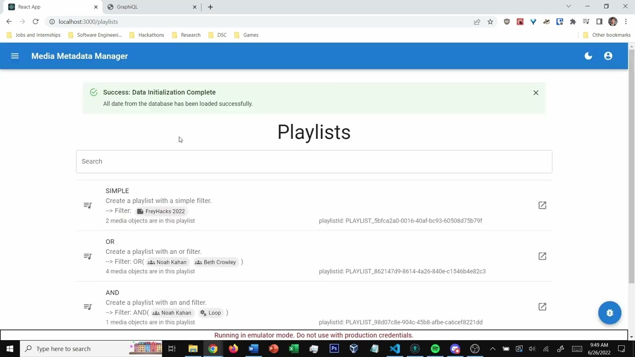 Media Metadata Manager Demo -  Frey Hacks 2022