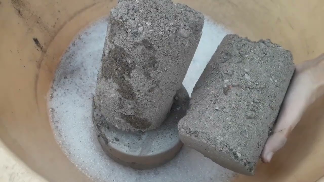 New video💕mud cylinders crumbling in foamy water💦💦+ dry asmr crumbling video💕