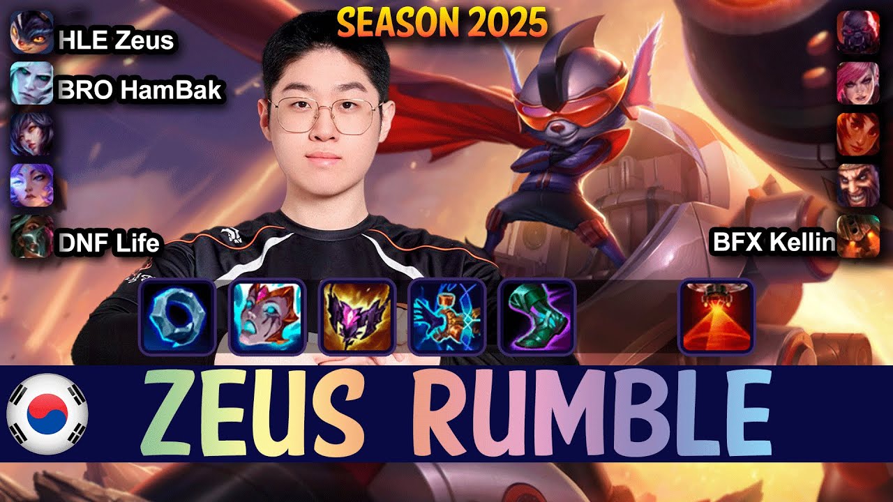 HLE Zeus RUMBLE vs SION Top - Patch 25.15 KR Ranked | lolrec