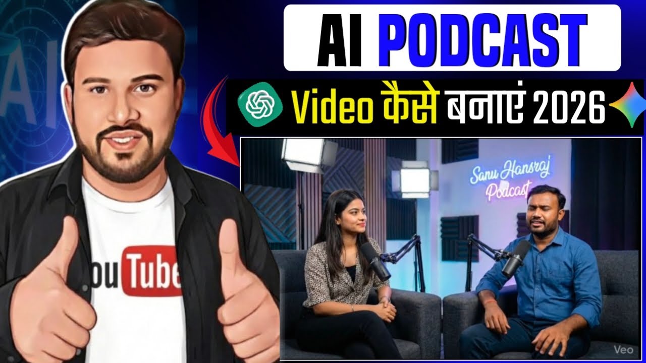 अपने FACE से Realistic Podcast Video कैसे बनाएं? 😱 | AI Podcast Tutorial 2026