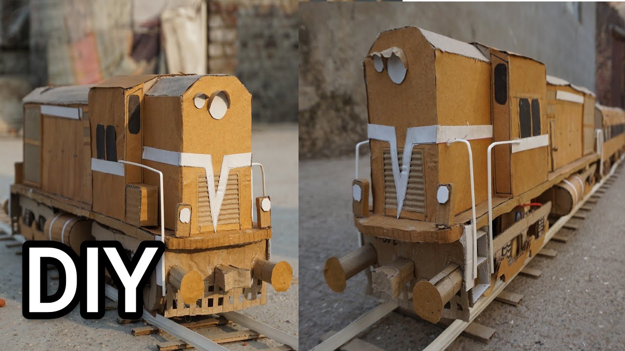 cool cardboard train with coach cardboard trains cardboard#