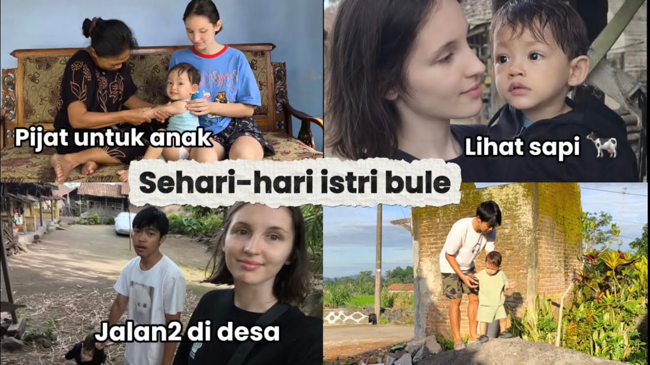 Повседневная жизнь иностранки: прогулки по деревне, массаж детей, наблюдение за коровами.