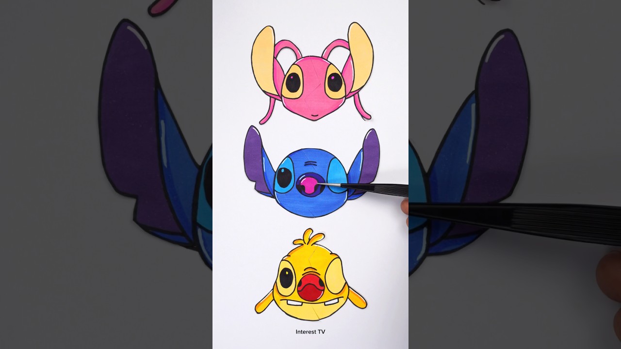 Stitch X Angel X Reuben Lilo & Stitch Puzzle Challenge Paper Game Craft !! #trending #puzzlegame