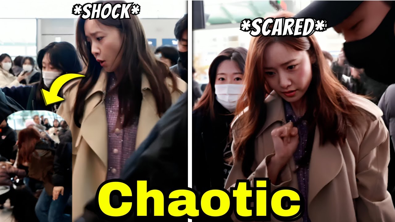 Yoona SNSD was seen getting scared while in the airport after seeing the crowd that followed her