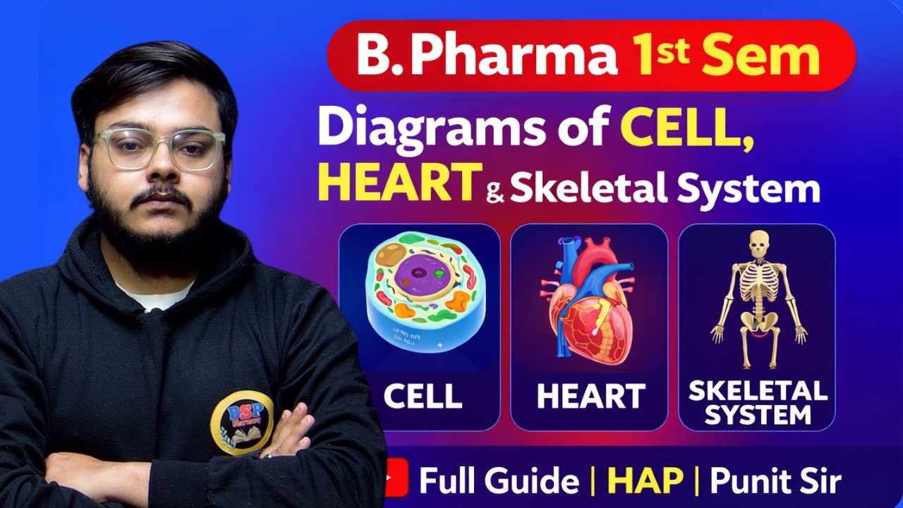 B. Pharma 1st Sem | Diagrams of Cell,  Heart & Skeletal System | Full Guide | HAP | Punit Sir |