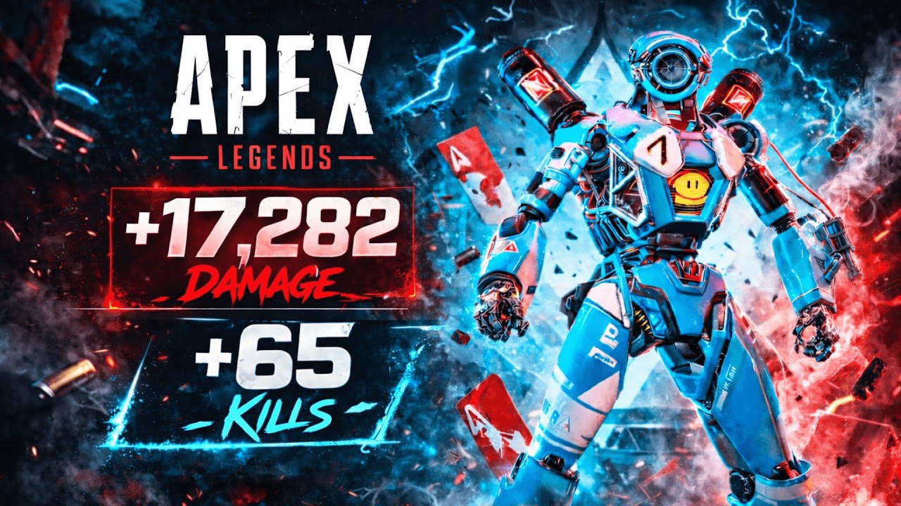 65 Kills + 17282 Damage Wildcard Gameplay with Pathfinder - Apex Legends (No Commentary)