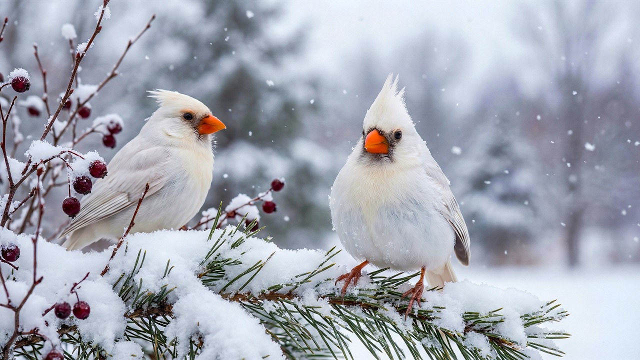Snowy Birds Singing with Calm Piano - Gentle Music for Boost Your Mood, Calm Your Soul ❄️