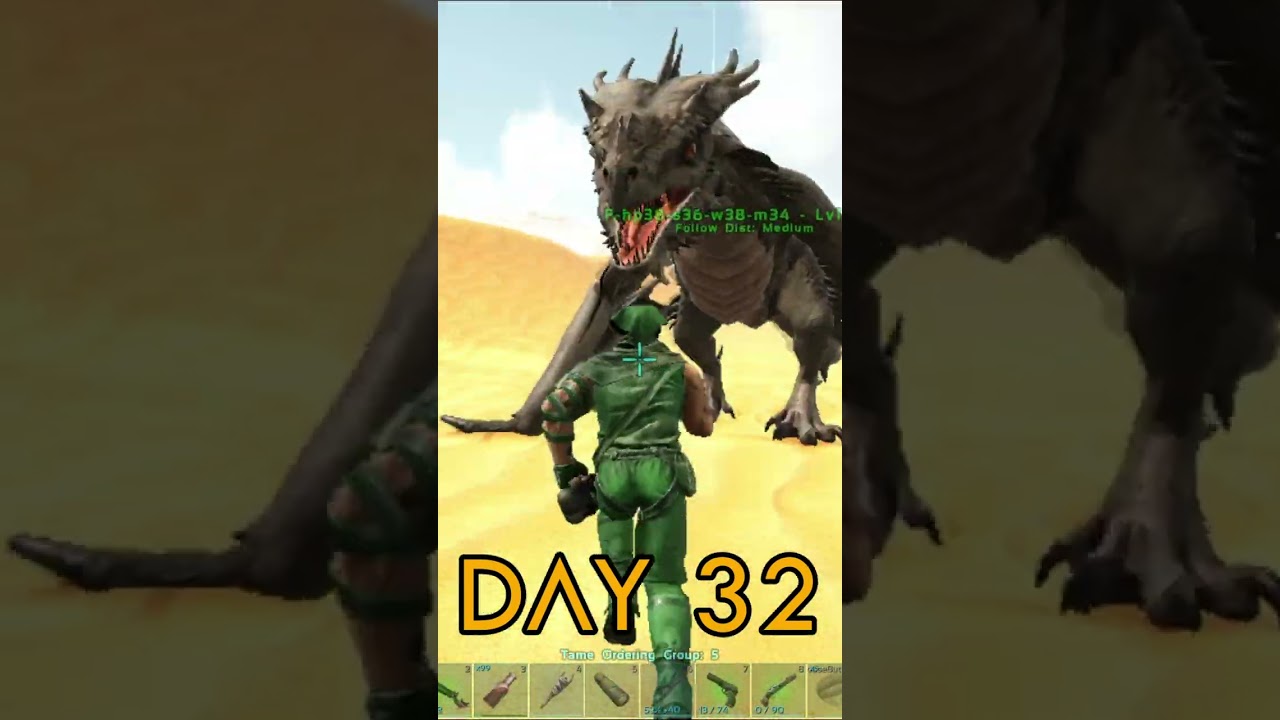 Day 32 pt3 - ARK 100 Days Scorched Earth with NPC Tribes! - ARK 