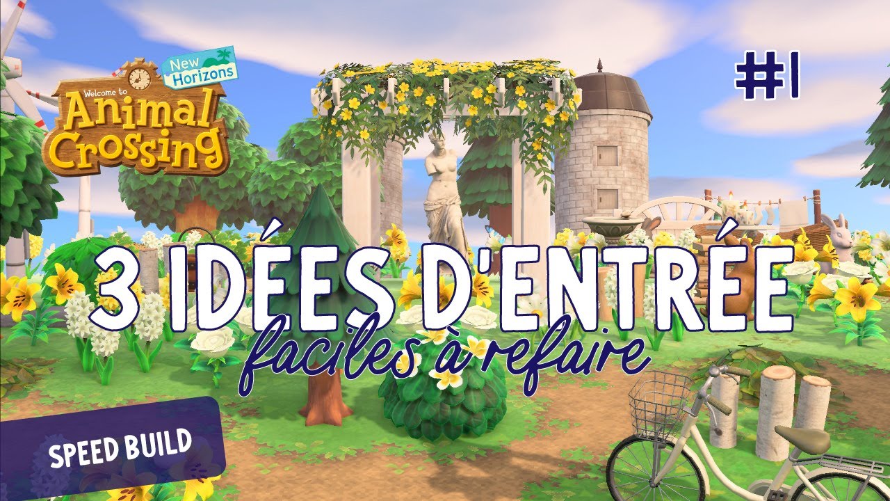 3 décos d'entrées naturelles, faciles à reproduire #1 - Speed build - Animal Crossing New Horizon