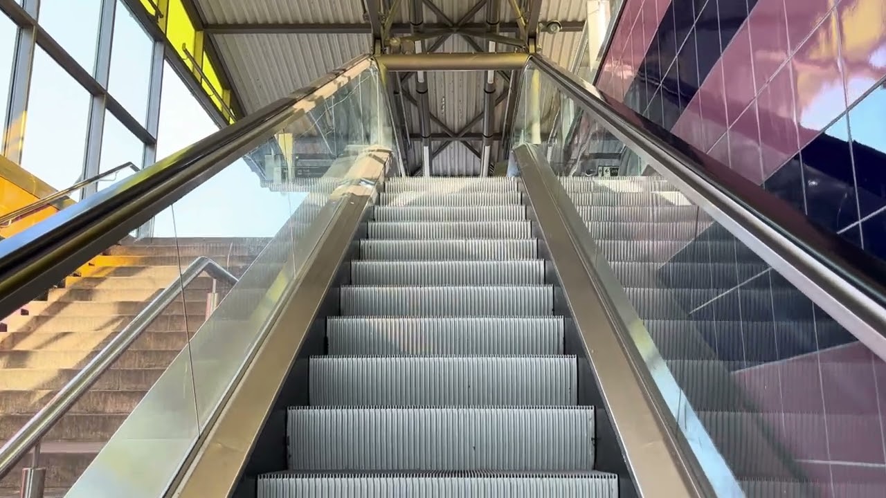 Amsterdam, Netherlands. 1x O&K Escalator ride at Postjesweg Metro Station up to platforms