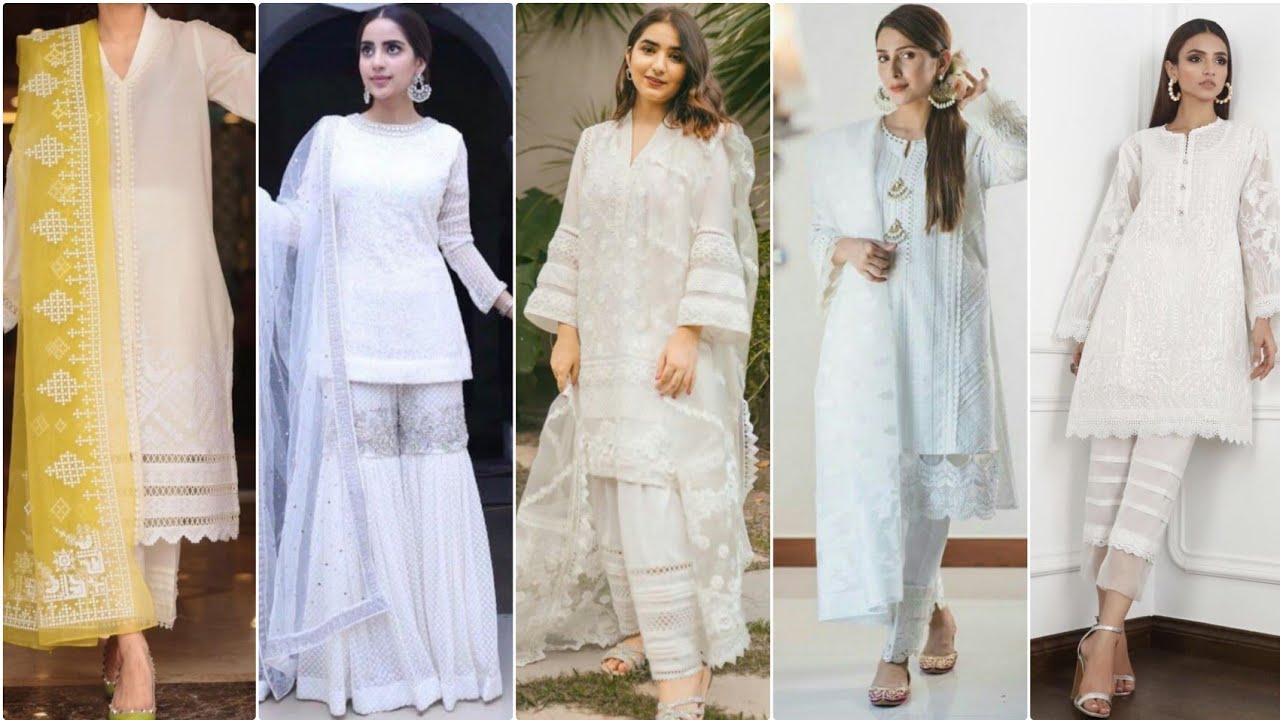 White dress design 2022 ║Summer White lawn cotton chikankari kurti frock designs║fashion trends 2022