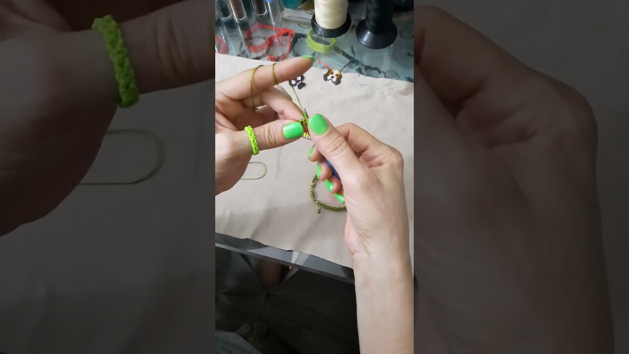 dantel angles tekniği ile bileklik çalışması