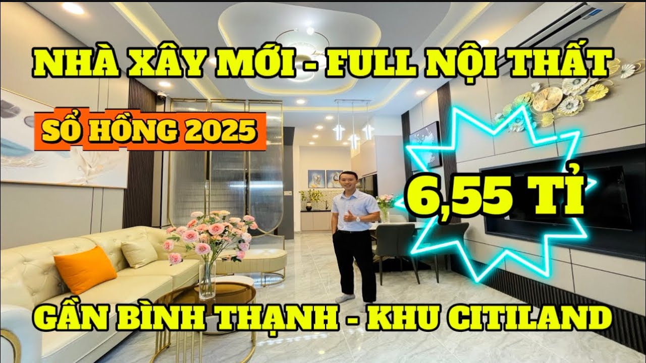NHÀ ĐẸP XÂY MỚI KHU CITILAND PHAN VĂN TRỊ , GẦN BÌNH THẠNH , PHÚ NHUẬN , CÔNG VIÊN GIA ĐỊNH HƠN 6 TỈ