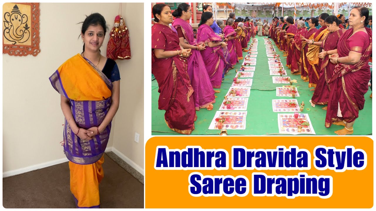 Andhra Dravida Style Saree Draping | Adda Kaccha | Andhra Traditional Saree Draping | Telugu Vlogs