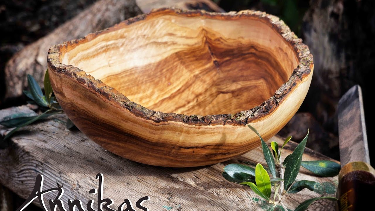Making a natural edge olive wood fruit bowl !! Κατασκευη φρουτιερας απο ξυλο ελιας !