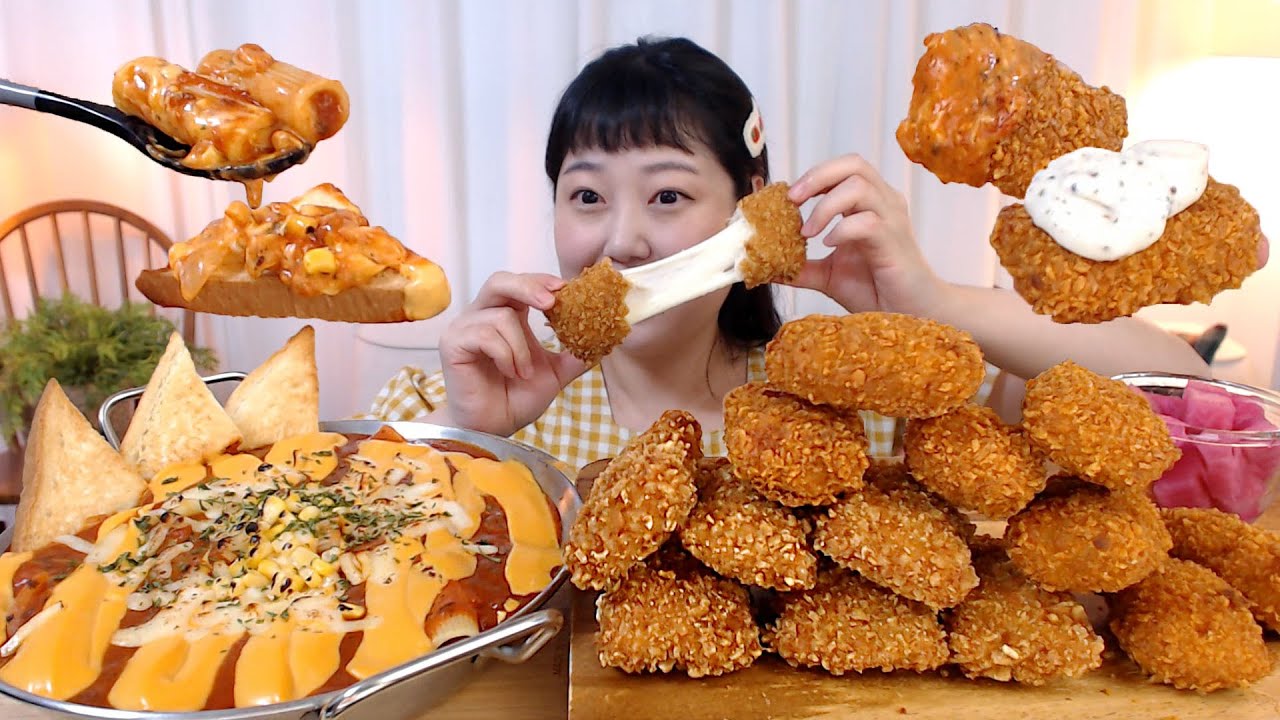 치즈범벅 아라비아따파스타 모짜렐라치즈가득 반반치킨 치필링 먹방 Cheese Chicken Cheddar cheese Arabita pasta Koreanfood Mukbang
