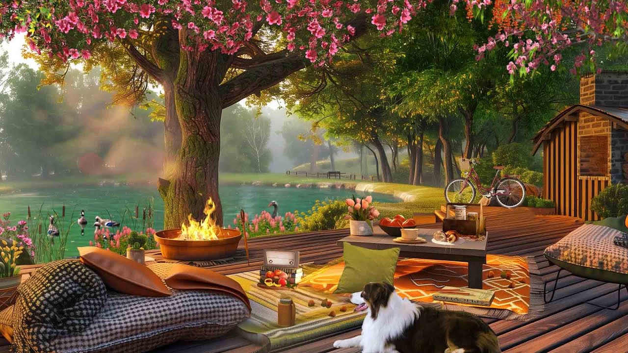 "Spring Tea time in Sunrise" Dreamy Ambience, Relaxing Hymns Music, Caml Meditation Music