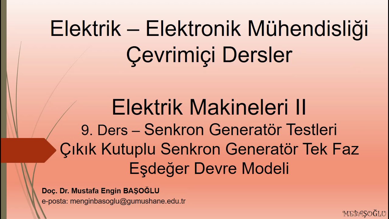 Elektrik Makineleri II | Çıkık Kutuplu Senkron Generatör Konu Anlatımı