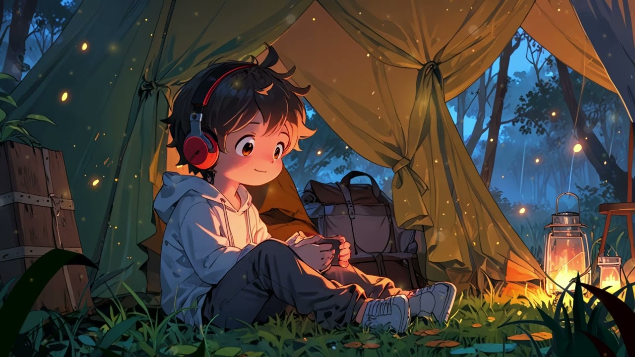 Moonlit Lo-Fi: Relax & Unwind by the Campfire 🔥🌙 Lofi & Boy - Music for Study/Relax/Work