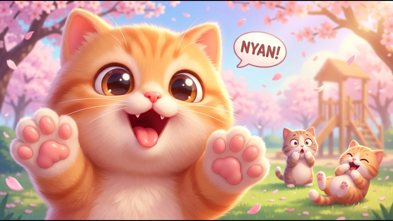 ごひきのこねこ 🐱 | かわいい日本語こどものうた | にゃんにゃんダンスソング