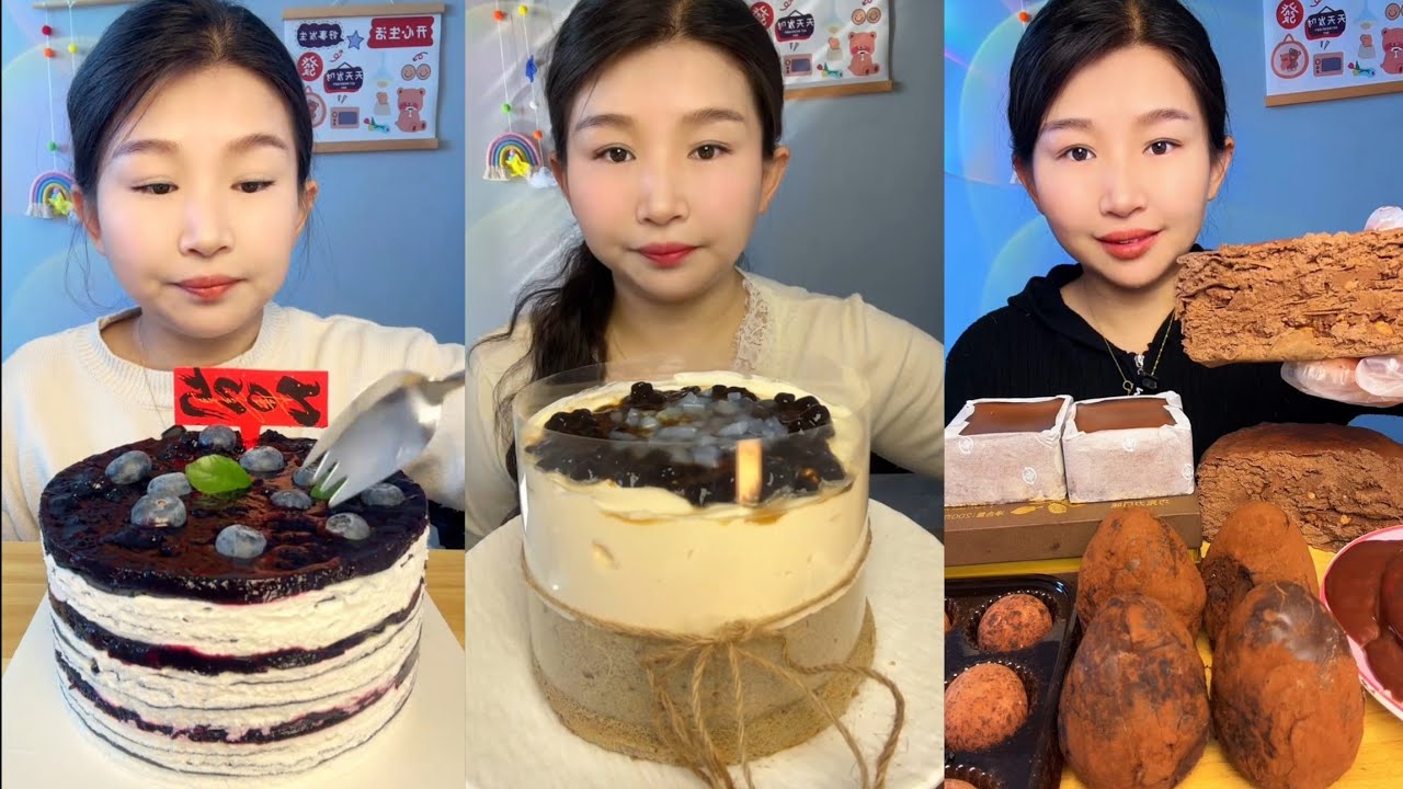 Asmr Challenge Cake 🍰🎂 Dessert 🎂 Chocolate 🍫 Tiramisu cheesecake Mochi#cake #tiramisu #dessert