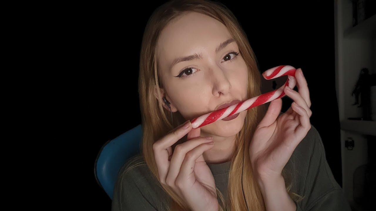 ASMR CANDY CANE EATING SOUNDS ♥