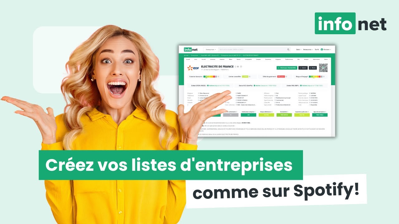 Cr&eacute;ez vos propres listes d'entreprises comme sur Spotify avec Infonet !