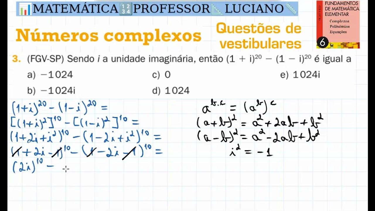 FdME VOL 06 QV 003 FGV SP Sendo i a unidade imaginária, então 1 1 i20 2 1 2 i20 é igual a
