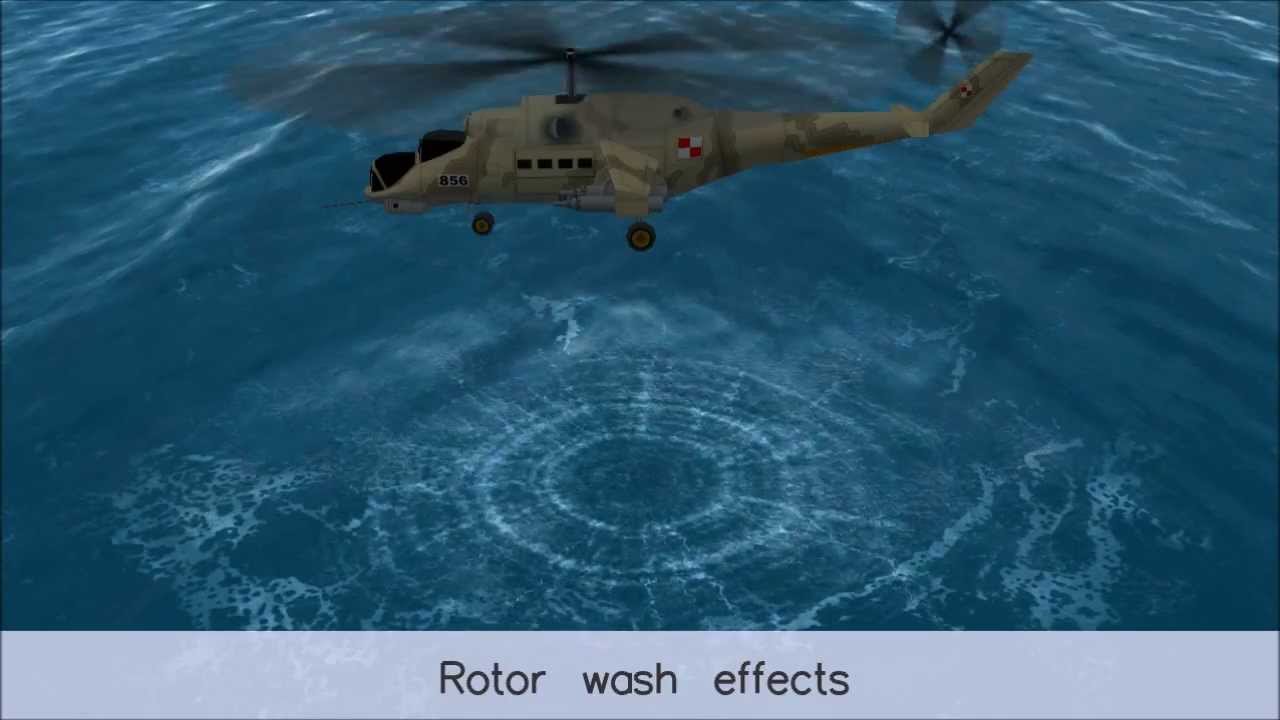 Helicopter Rotor Wash over Water in Triton Ocean SDK