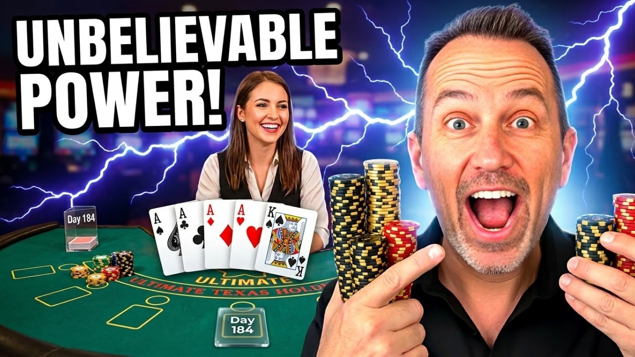 Ещё одна ОЧЕНЬ КРУПНАЯ раздача на 184-м дне Ultimate Texas Holdem?