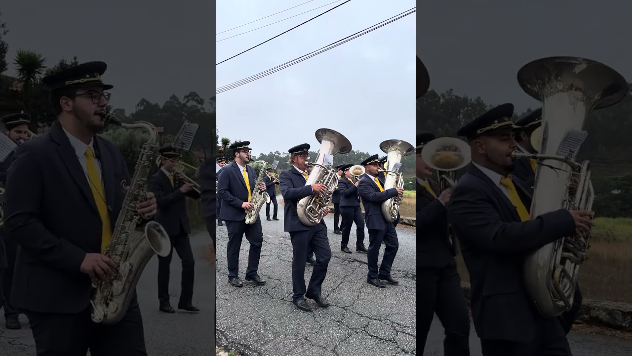 Banda de Vale de Cambra na marcha para a festa em Abelheira, Escariz 31 de Agosto de 2025