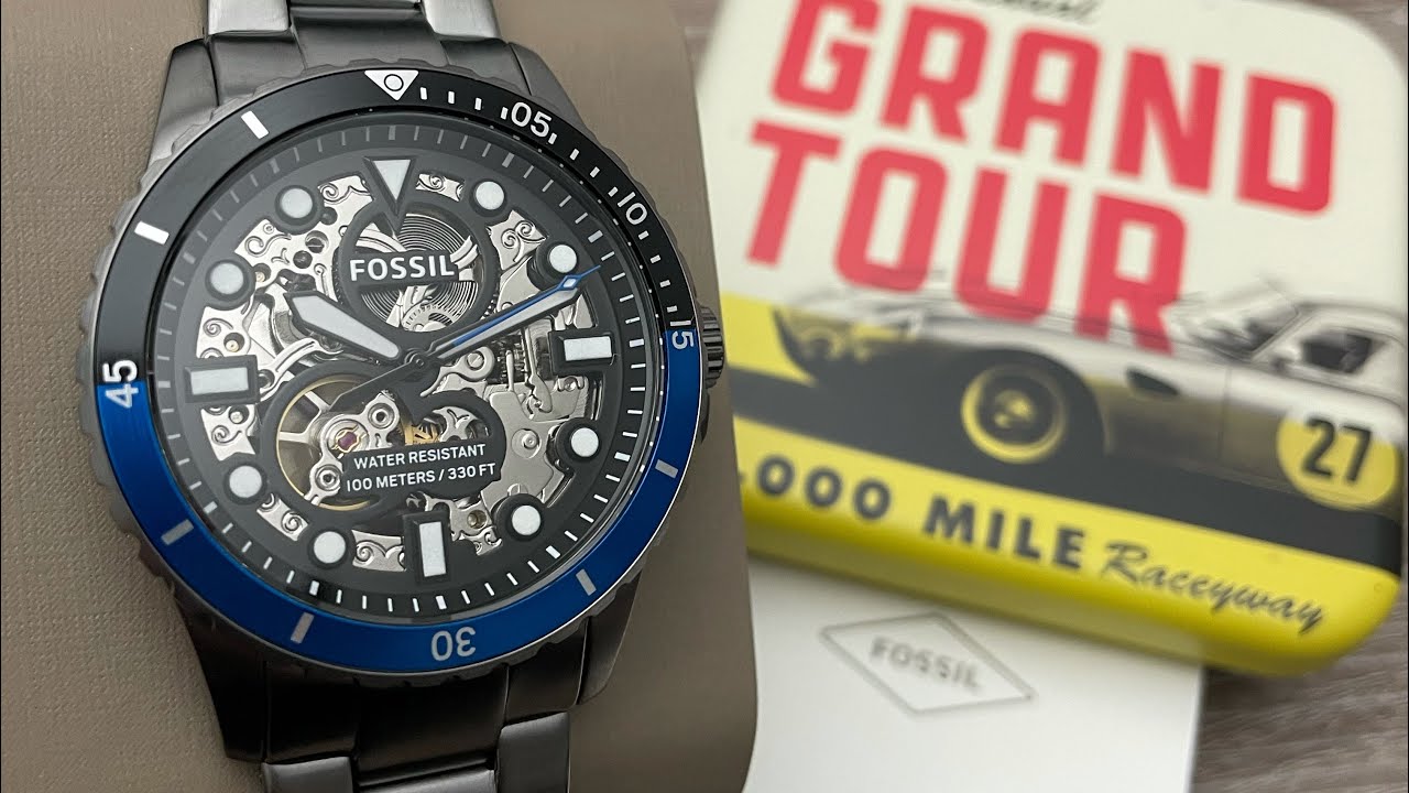 Fossil FB-01 Automatic Smoke Stainless Steel Watch ME3201 (Unboxing) @UnboxWatches