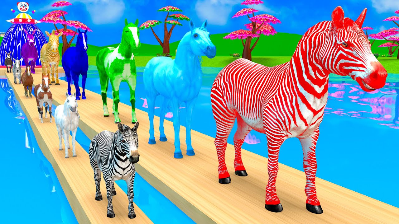 Long Slide Game With Elephant Gorilla Buffalo Hippopotamus Tiger 3d Animal Game Funny 3d Animals Hi