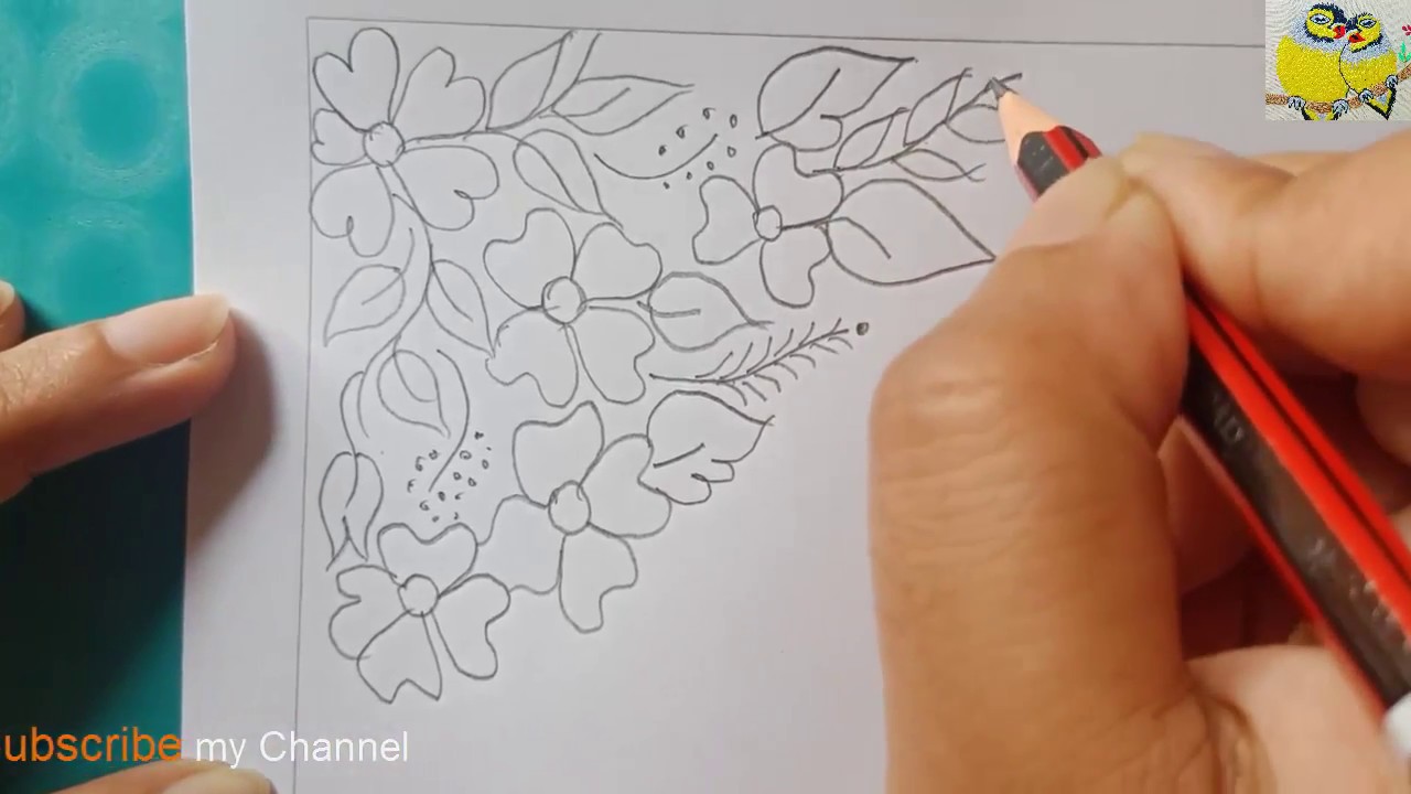 Nakshi kantha design drawing -2,How to Drow Nokshi katha,নকশী কাথার ডিজাইন, नोक्षी कथा डिजाइन