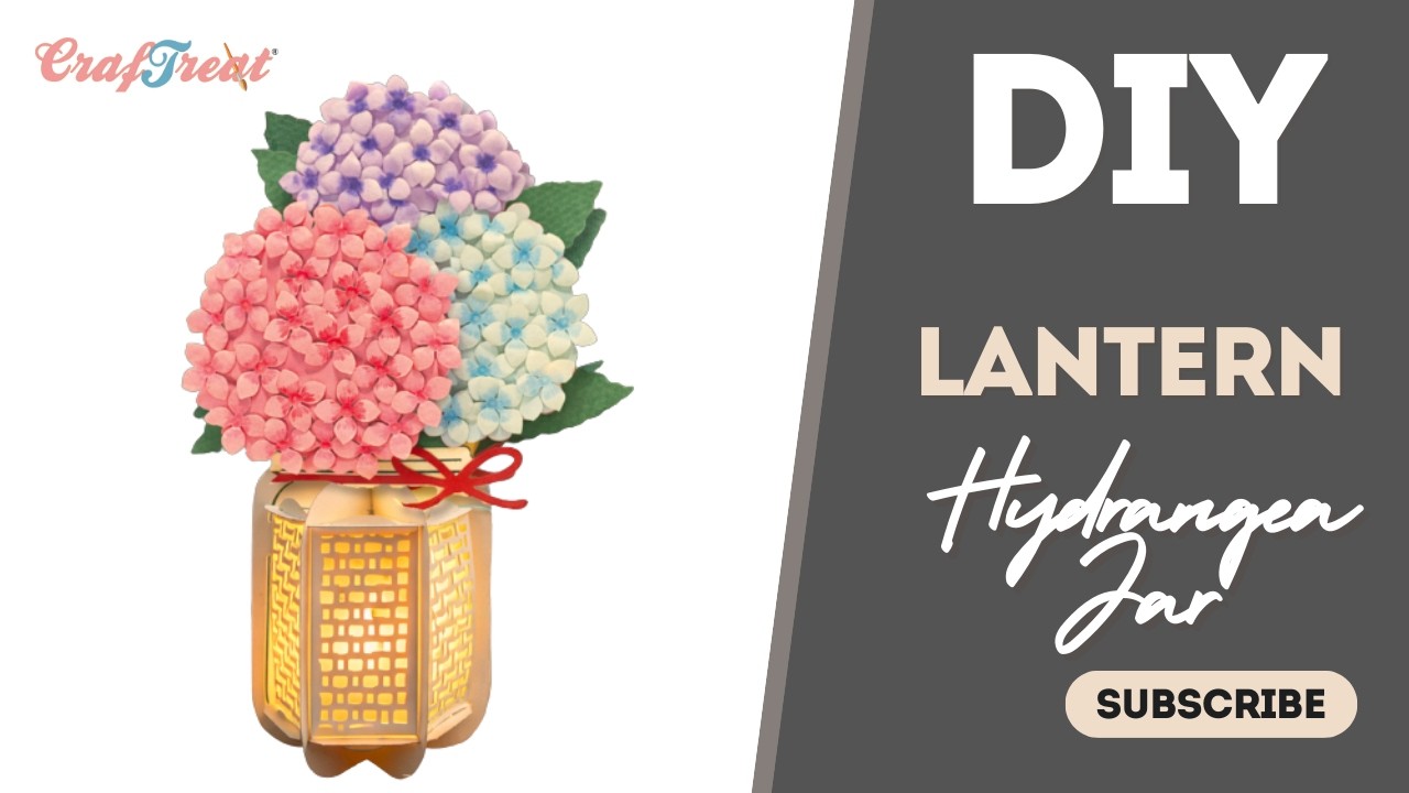 🌸 How to Make a CrafTreat Hydrangea Jar Paper Lantern | Step-by-Step DIY Tutorial ✂️✨