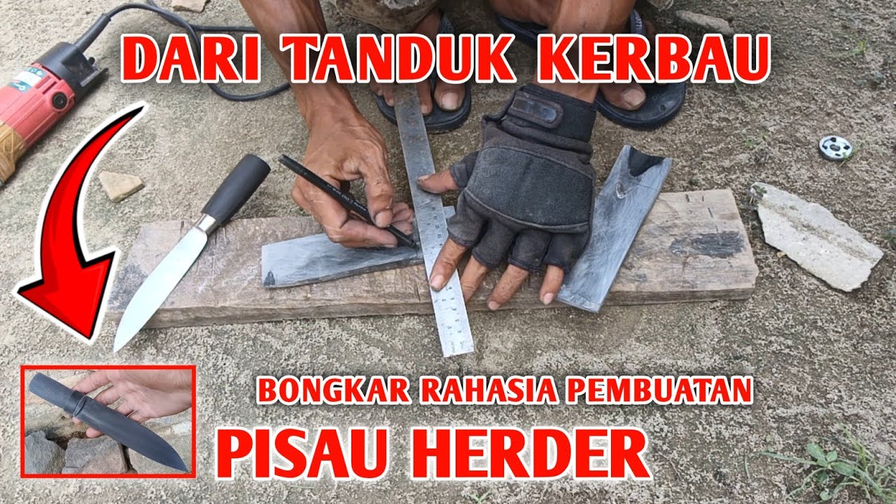 Cara Membuat Sarung Pisau dari Tanduk Kerbau | Pisau Cap Garpu Asli Herder Solingen Germany
