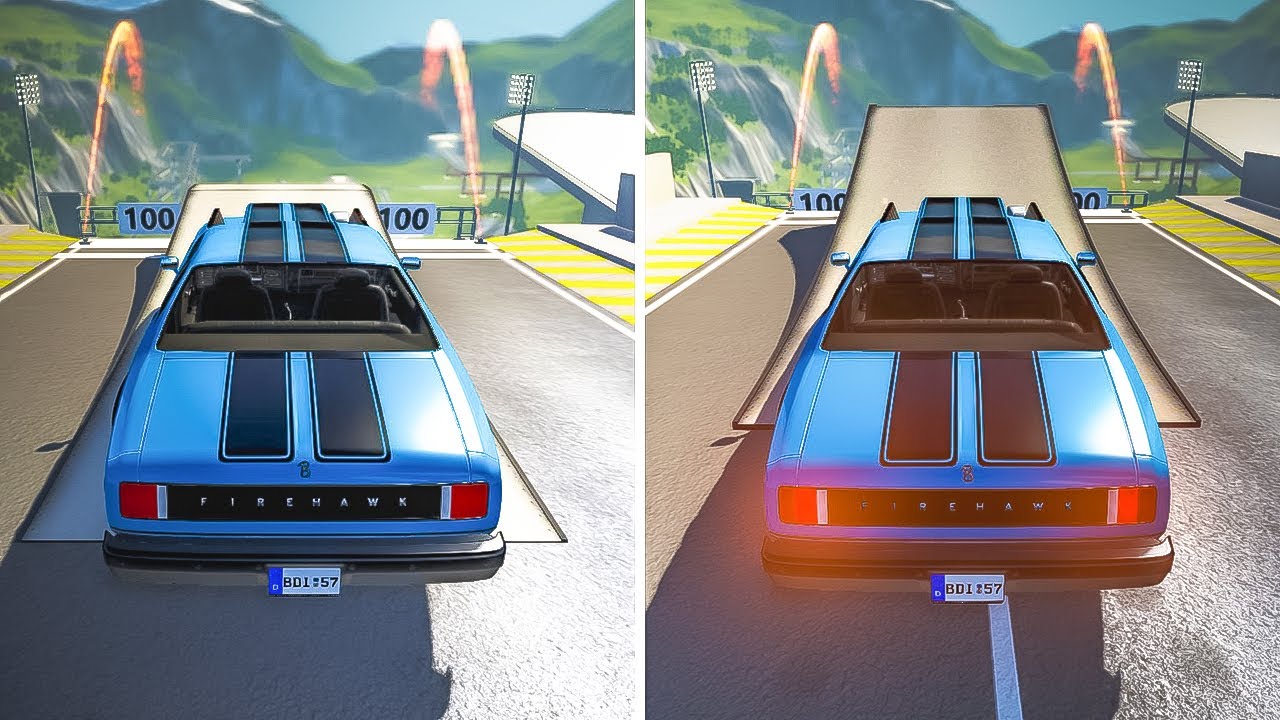 2 Metal Ramp Jumps: Medium vs Large  - Beamng drive | SpeedRolls